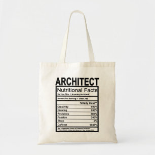 Tote Bag Faits nutritionnels d'architecte
