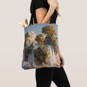 Tote Bag Falaises flottantes surréalistes avec cascades