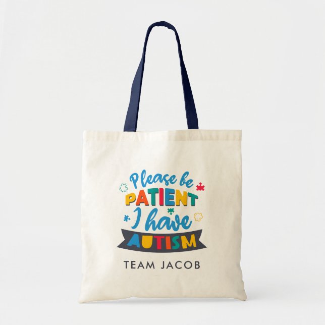 Tote Bag Famille Autisme Correspondant Personnalisé (Devant)
