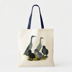 Tote Bag Famille de canard de coureur bleu