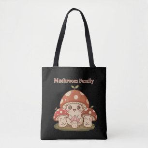 Tote Bag Famille de Champignons Mignons Cottagecore Migno
