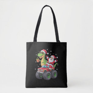 Tote Bag Famille de Noël assortie Santa Camion Dinosaure 