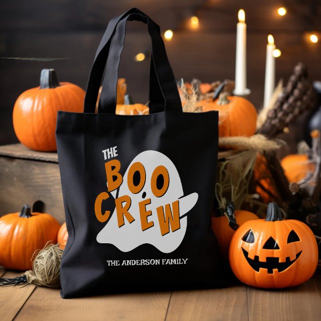 Tote Bag Famille Fantôme d'équipage Boo Halloween Noir (Créateur téléchargé)