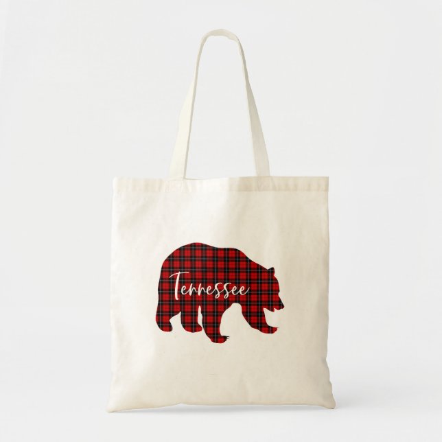 Tote Bag Famille Pyjama Correspondant à l'Ours Rouge Tennes (Devant)