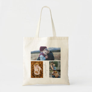 Tote Bag Famille Simple Collage Moderne Amour Grand-mère Ma