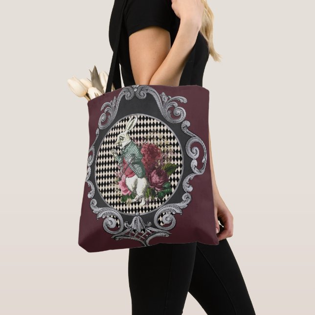 Tote Bag Fancy Frame White Rabbit Collage (De près)