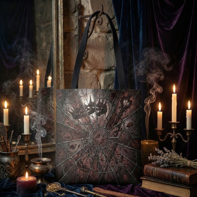 Tote Bag Fantaisie gothique sombre de verre brisé (Créateur téléchargé)