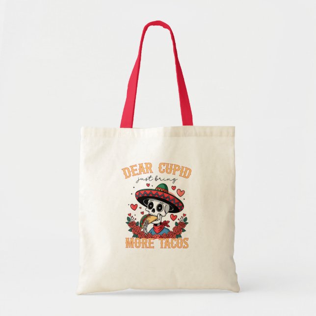 Tote Bag Fantaisie Saint Valentin Taco Lover Skeleton (Devant)