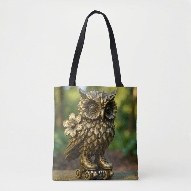 Tote Bag Fantasy Cute Brass Owl Skates (Devant)