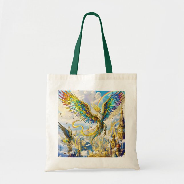 Tote Bag Fantasy Cute Steampunk Griffin City (Devant)