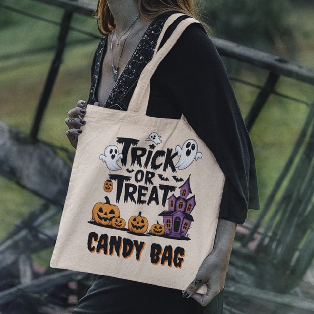 Tote Bag Fantômes et citrouilles pour le plaisir d'Hallowee (Créateur téléchargé)