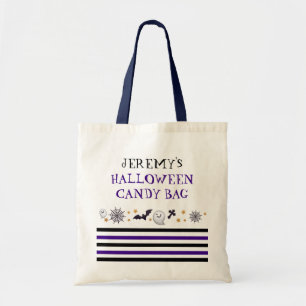 Tote Bag Fantômes et rayures festifs et amusants pour Hallo