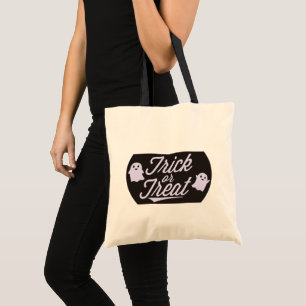 Tote Bag Fantômes noires et blanches adorables - Trick or T