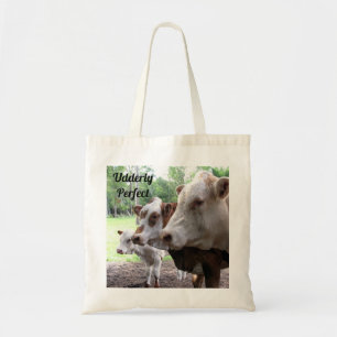 Tote Bag Farm Life Fourre-tout avec vaches et veau Personna