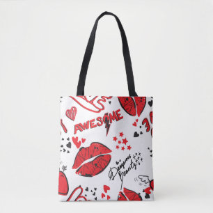Tote Bag Fashion Sketch Glamor : Girlish Print.