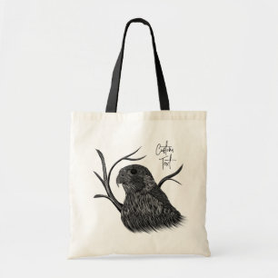 Tote Bag Faucon pèlerin dans les branches de l'arbre avec é