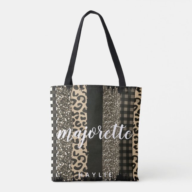 Tote Bag Faux Cheetah et Parties scintillant Majorette pers (Dos)