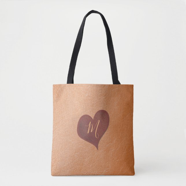 Tote Bag Faux en cuir Rose personnalisé (Devant)