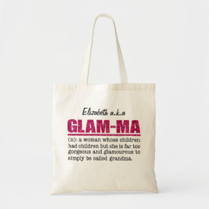 Tote Bag Faux Hot Pink Parties scintillant Glam-Ma