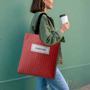 Tote Bag Faux Tricot Sweater Nom personnalisé & Citation