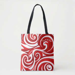 Tote Bag Faveur de Dieu Red & White Swirl Fourre-tout