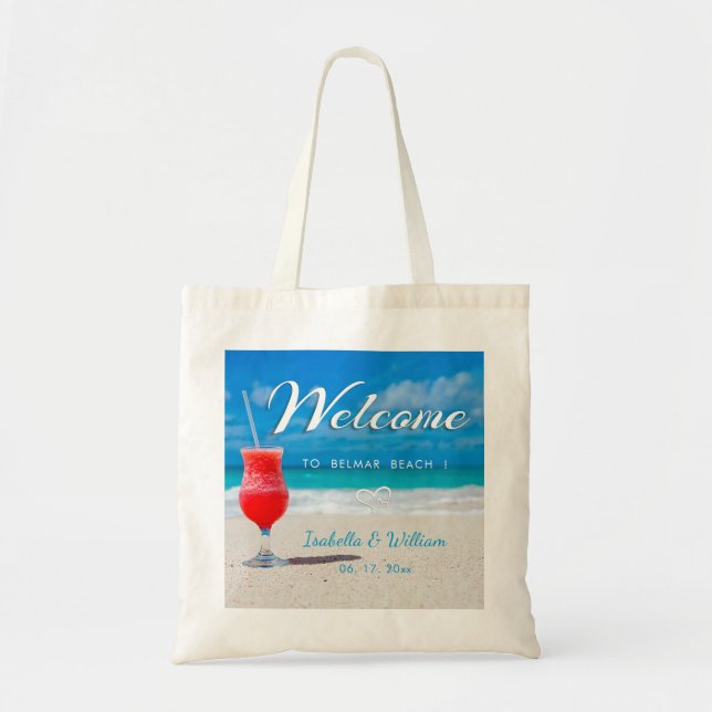 Tote Bag Faveur élégante d'accueil de boissons de mariage (Devant)