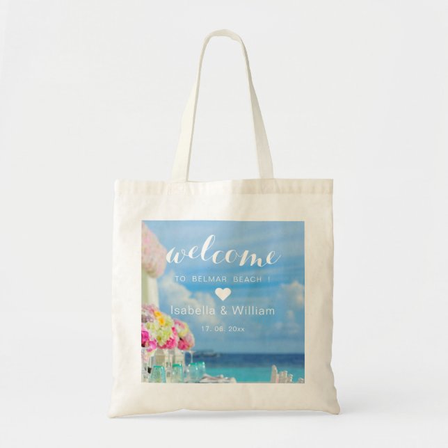 Tote Bag Faveur florale élégante d'accueil de mariage de (Devant)