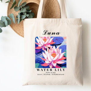 Tote Bag Faveurs de Baby Shower de Lys d'Eau Fleur de Naiss