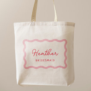 Tote Bag Faveurs de la servante rétro rose et rouge