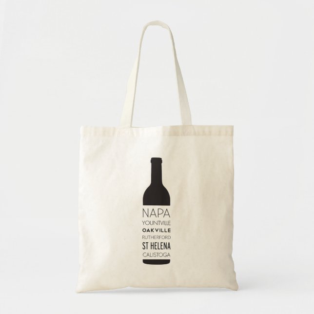 Tote Bag Faveurs de mariage de bouteille de vin de villes (Devant)