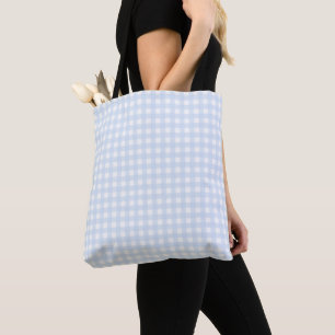 Tote Bag Faye En vichy bleu clair