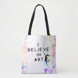 Tote Bag Fée d'art : Je crois à la course d'aquarelle d'a