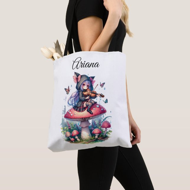 Tote Bag Fée en Sweat - shirt à capuche Jouer de l'alto sur (De près)
