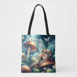 Tote Bag Fée éthérée dormant sur un champignon
