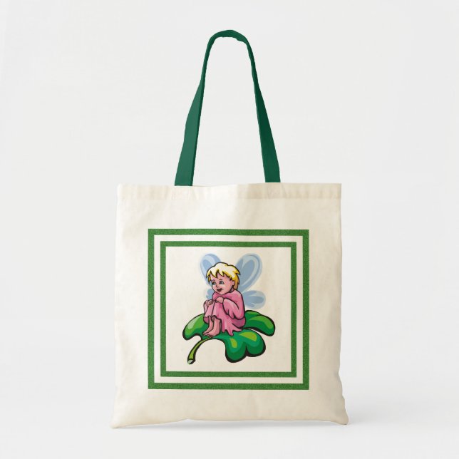 Tote Bag Fée sur un trèfle - (Devant)