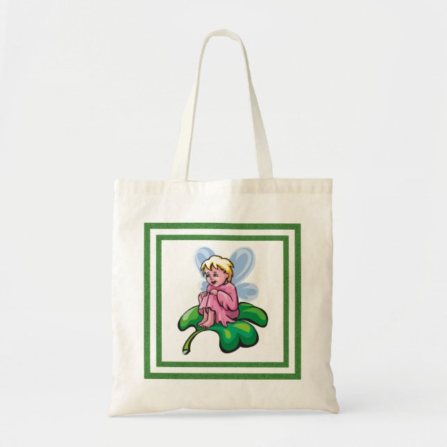 Tote Bag Fée sur un trèfle - (Devant)