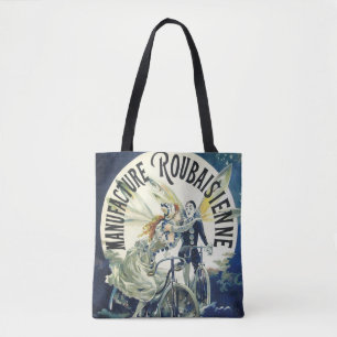 Tote Bag Fées Art Nouveau vintage, Lune à Vélo Pierrot