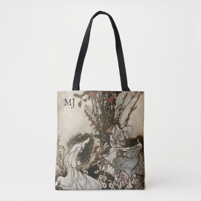 Tote Bag Fées Arthur Rackham personnalisées Imaginaire Four (Devant)