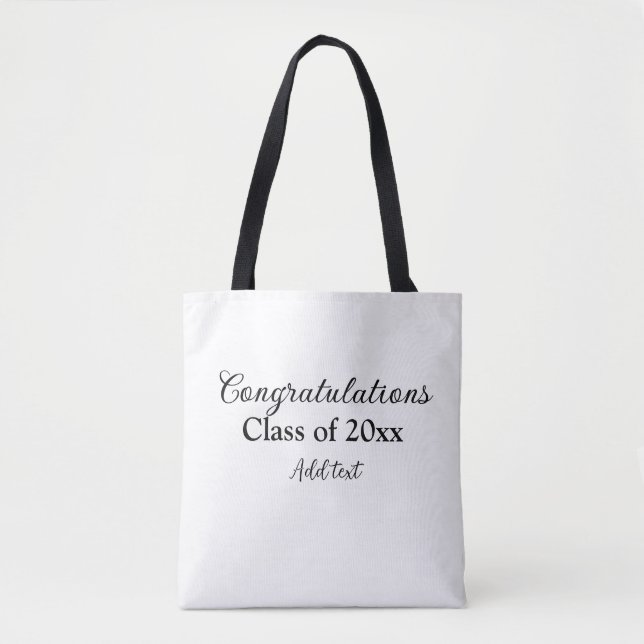 Tote Bag Félicitations de graduation simples clas d'ajout m (Devant)