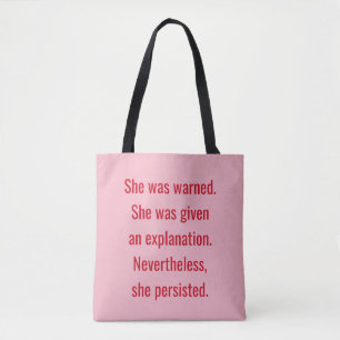 Tote Bag Féministe elle a été avertie qu'elle a persist