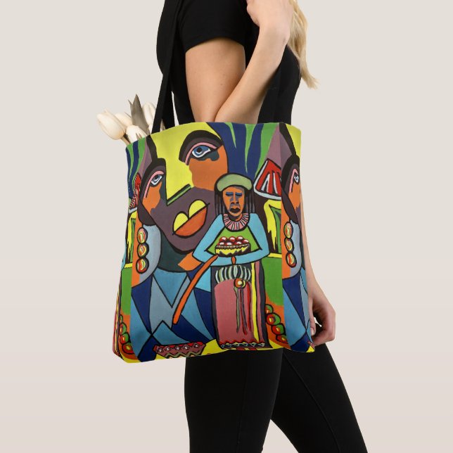 Tote Bag Femme africaine tribale  (De près)