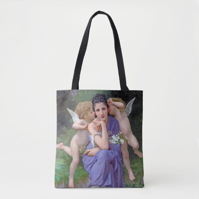 Tote Bag Femme avec Cupidon, Bouguereau (Devant)
