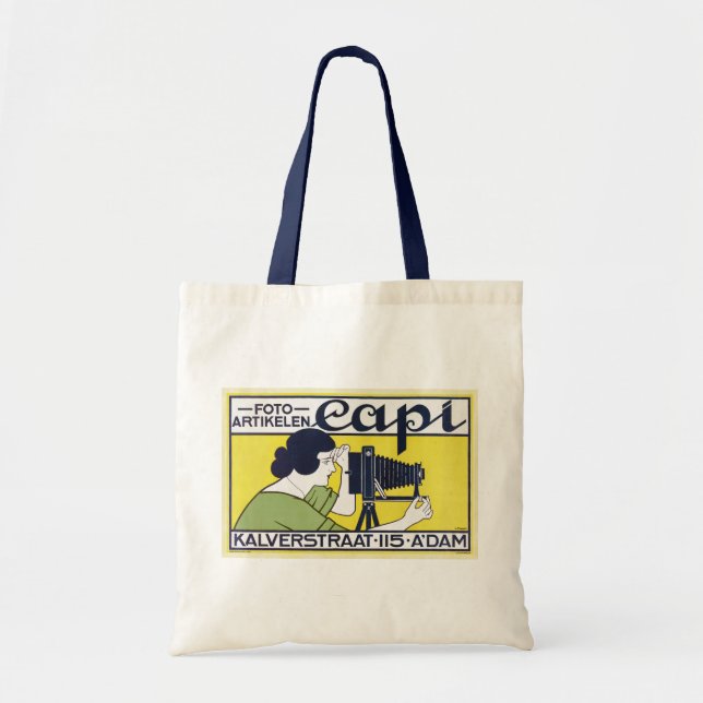 Tote Bag Femme caméra, photographe, Van Caspel (Devant)