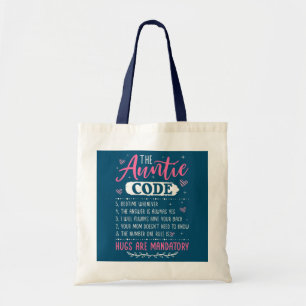 Tote Bag Femme Code Tante Meilleure Tante Soeur Niece