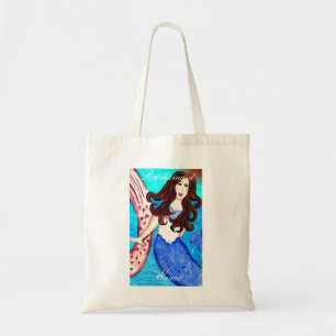 Tote Bag Femme de chambre brune à queue bleue