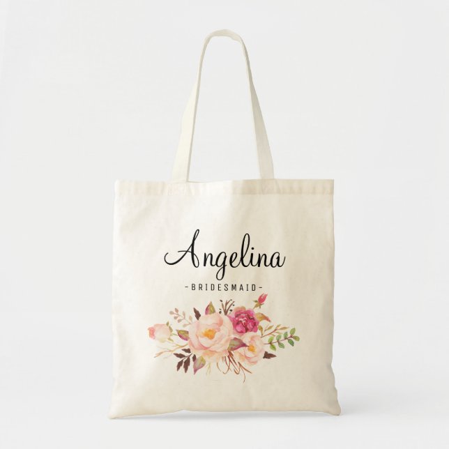 Tote Bag Femme de chambre Rustique Floral Personnalisée-01 (Devant)