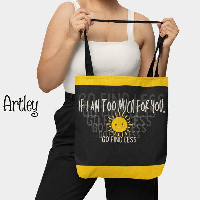 Tote Bag Femme de confiance noire joyeuse soleil (Créateur téléchargé)