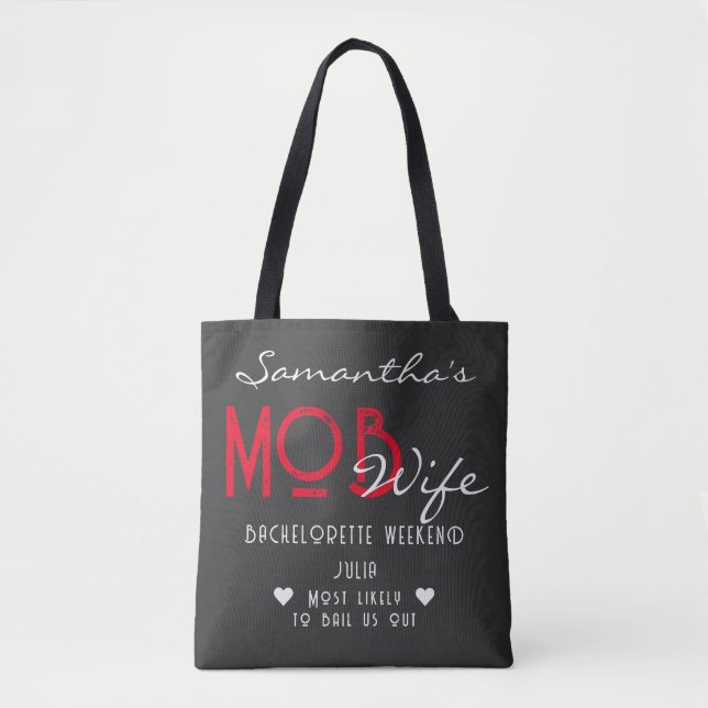 Tote Bag Femme de Mob & Martini Noir Bachelorette Party de  (Devant)