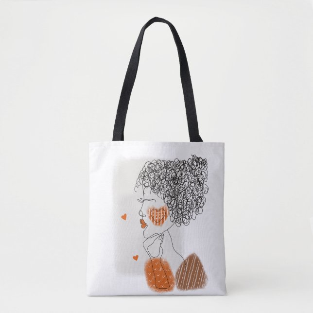 Tote Bag Femme de mode : Lignes noires Graphiques (Devant)