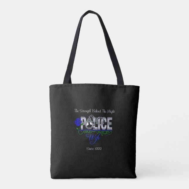 Tote Bag Femme de police Rose bleue (Dos)